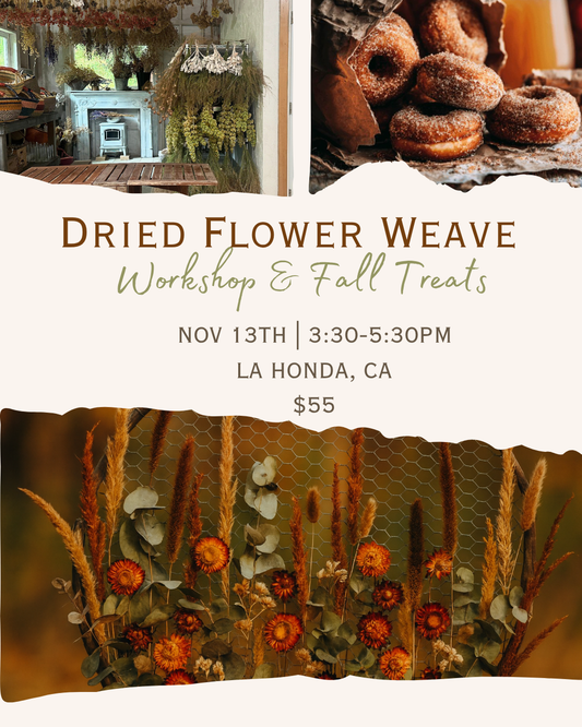 Dried Flower Weave Fall Workshop & Treats