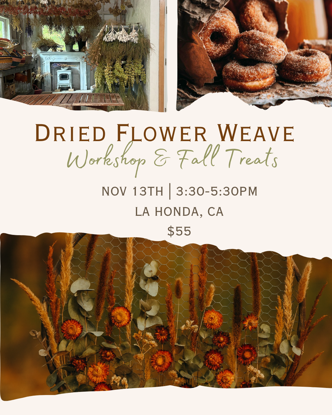 Dried Flower Weave Fall Workshop & Treats